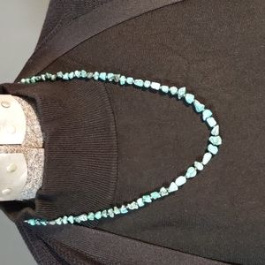 💎 Southwestern turquoise bead and silver colored necklace